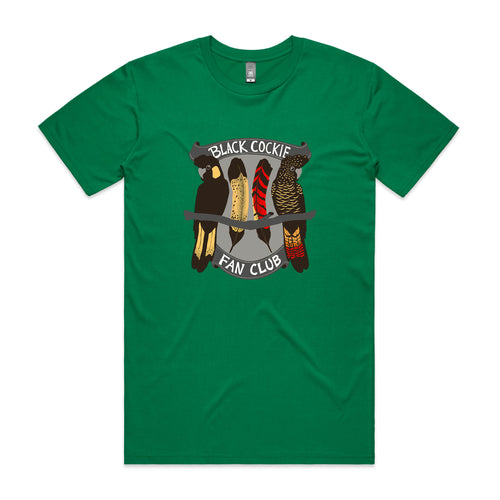 Black Cockie Fan Club Tee by Lonely Kids Club. All clothing from our T-shirts to our shorts and hoodies are ethically made, and printed packed and shipped from Sydney.