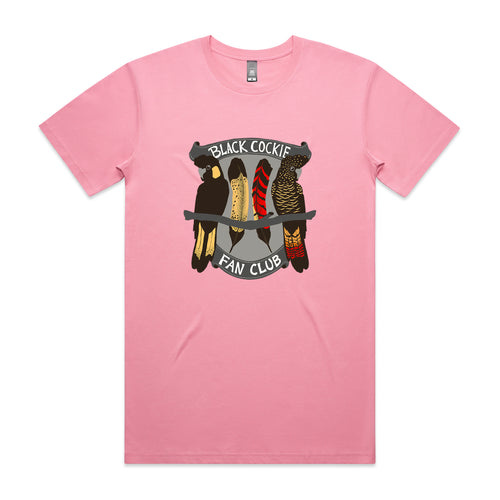 Black Cockie Fan Club Tee by Lonely Kids Club. All clothing from our T-shirts to our shorts and hoodies are ethically made, and printed packed and shipped from Sydney.