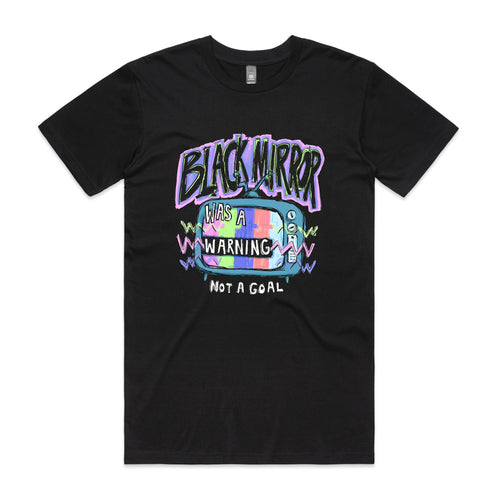 Black Mirror Tee by Lonely Kids Club. All clothing from our T-shirts to our shorts and hoodies are ethically made, and printed packed and shipped from Sydney.