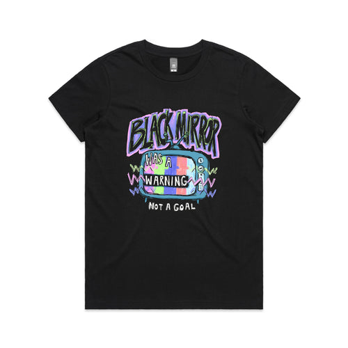 Black Mirror Tee by Lonely Kids Club. All clothing from our T-shirts to our shorts and hoodies are ethically made, and printed packed and shipped from Sydney.