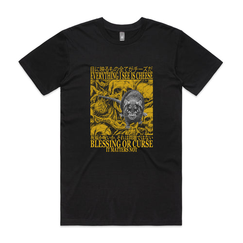 Blessing Or Curse Tee by Lonely Kids Club. All clothing from our T-shirts to our shorts and hoodies are ethically made, and printed packed and shipped from Sydney.