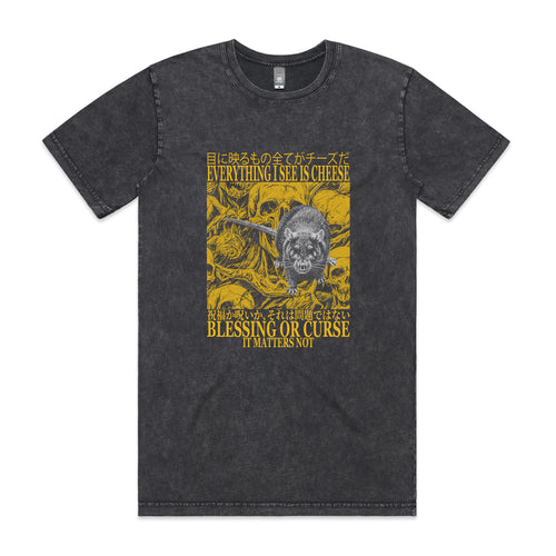 Blessing Or Curse Tee by Lonely Kids Club. All clothing from our T-shirts to our shorts and hoodies are ethically made, and printed packed and shipped from Sydney.