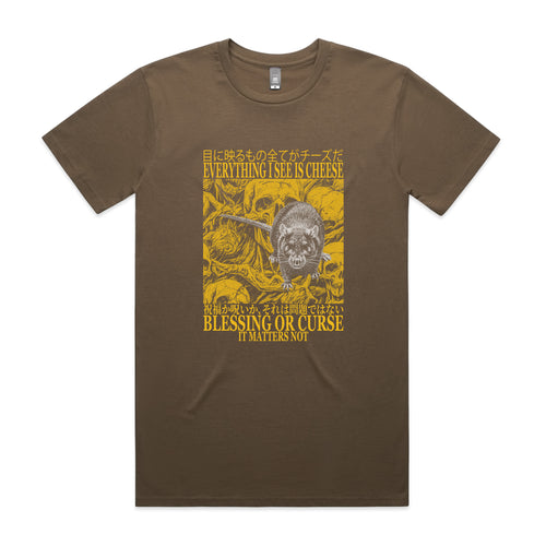 Blessing Or Curse Tee by Lonely Kids Club. All clothing from our T-shirts to our shorts and hoodies are ethically made, and printed packed and shipped from Sydney.