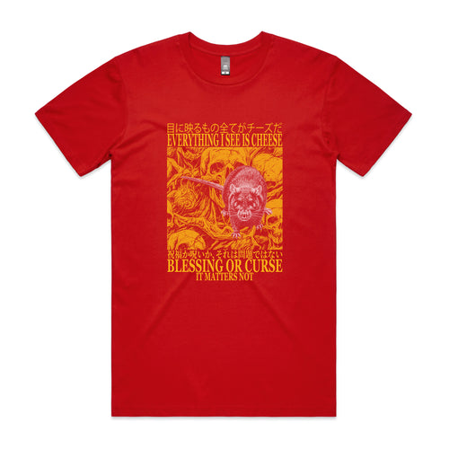 Blessing Or Curse Tee by Lonely Kids Club. All clothing from our T-shirts to our shorts and hoodies are ethically made, and printed packed and shipped from Sydney.
