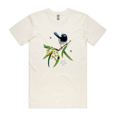 Blue Wren & Blossom Tee by Lonely Kids Club. All clothing from our T-shirts to our shorts and hoodies are ethically made, and printed packed and shipped from Sydney.