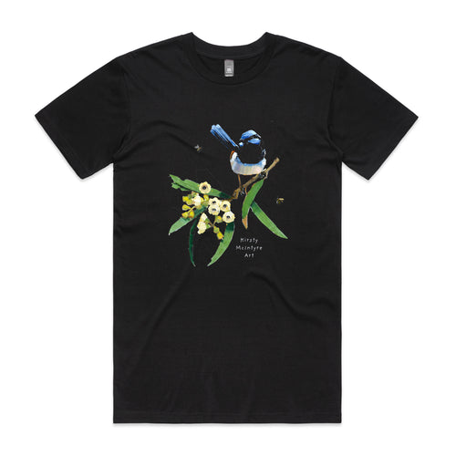 Blue Wren & Blossom Tee by Lonely Kids Club. All clothing from our T-shirts to our shorts and hoodies are ethically made, and printed packed and shipped from Sydney.