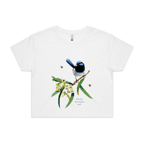 Blue Wren & Blossom Tee by Lonely Kids Club. All clothing from our T-shirts to our shorts and hoodies are ethically made, and printed packed and shipped from Sydney.