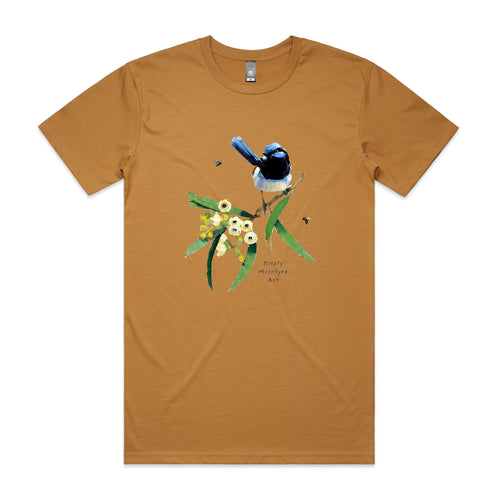 Blue Wren & Blossom Tee by Lonely Kids Club. All clothing from our T-shirts to our shorts and hoodies are ethically made, and printed packed and shipped from Sydney.