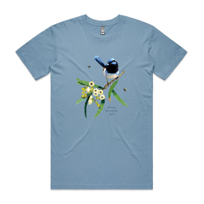 Blue Wren & Blossom Tee by Lonely Kids Club. All clothing from our T-shirts to our shorts and hoodies are ethically made, and printed packed and shipped from Sydney.
