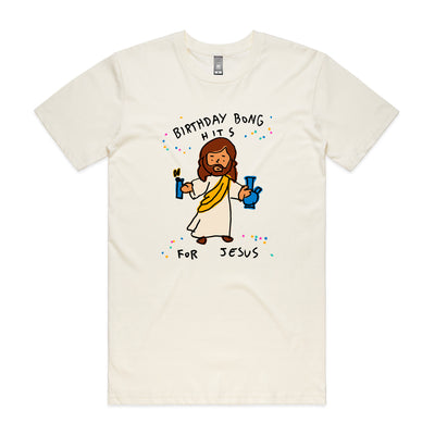 Birthday Bong Hits Tee by Lonely Kids Club. All clothing from our T-shirts to our shorts and hoodies are ethically made, and printed packed and shipped from Sydney.