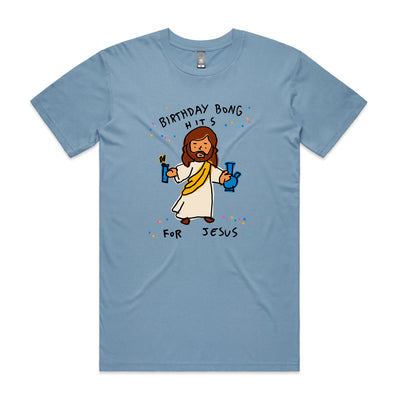 Birthday Bong Hits Tee by Lonely Kids Club. All clothing from our T-shirts to our shorts and hoodies are ethically made, and printed packed and shipped from Sydney.