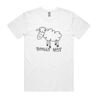 Boolly Woy Tee by Lonely Kids Club. All clothing from our T-shirts to our shorts and hoodies are ethically made, and printed packed and shipped from Sydney.
