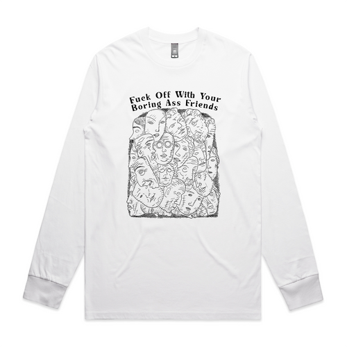 Boring Ass Friends Tee by Lonely Kids Club. All clothing from our T-shirts to our shorts and hoodies are ethically made, and printed packed and shipped from Sydney.