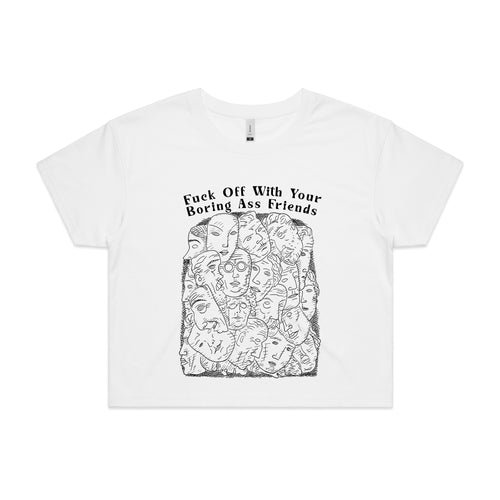 Boring Ass Friends Tee by Lonely Kids Club. All clothing from our T-shirts to our shorts and hoodies are ethically made, and printed packed and shipped from Sydney.