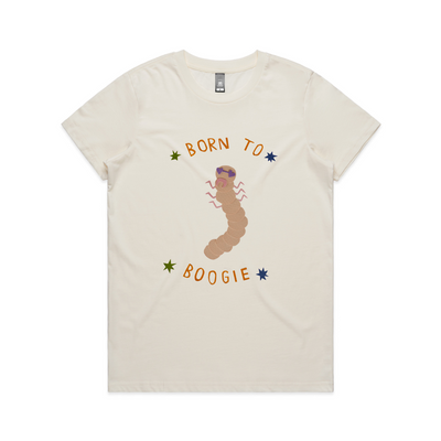 Born To Boogie Tee by Lonely Kids Club. All clothing from our T-shirts to our shorts and hoodies are ethically made, and printed packed and shipped from Sydney.