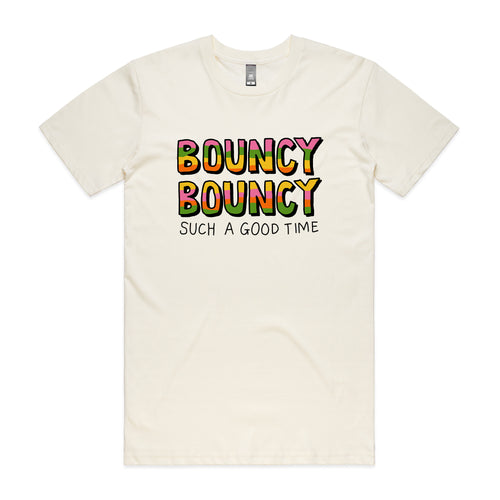Bouncy Bouncy Tee by Lonely Kids Club. All clothing from our T-shirts to our shorts and hoodies are ethically made, and printed packed and shipped from Sydney.