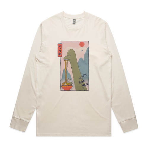 Brachiosaurus Ramen Tee by Lonely Kids Club. All clothing from our T-shirts to our shorts and hoodies are ethically made, and printed packed and shipped from Sydney.