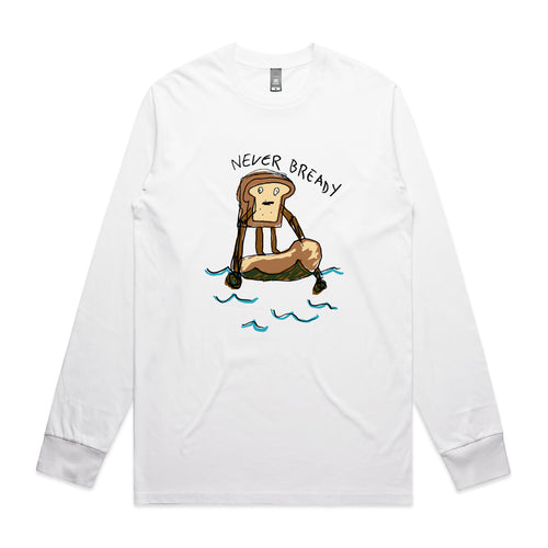 Never Bready Tee by Lonely Kids Club. All clothing from our T-shirts to our shorts and hoodies are ethically made, and printed packed and shipped from Sydney.
