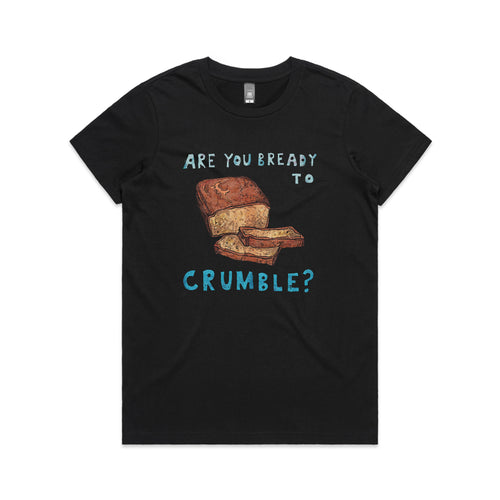 Bready To Crumble Tee by Lonely Kids Club. All clothing from our T-shirts to our shorts and hoodies are ethically made, and printed packed and shipped from Sydney.