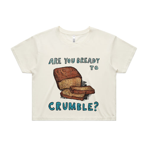 Bready To Crumble Tee by Lonely Kids Club. All clothing from our T-shirts to our shorts and hoodies are ethically made, and printed packed and shipped from Sydney.