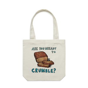 Bready To Crumble Tote by Lonely Kids Club. All clothing from our T-shirts to our shorts and hoodies are ethically made, and printed packed and shipped from Sydney.