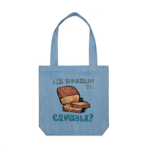 Bready To Crumble Tote by Lonely Kids Club. All clothing from our T-shirts to our shorts and hoodies are ethically made, and printed packed and shipped from Sydney.