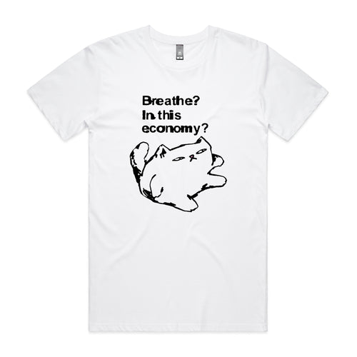 Breathe Cat Tee by Lonely Kids Club. All clothing from our T-shirts to our shorts and hoodies are ethically made, and printed packed and shipped from Sydney.