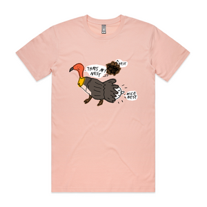 Brush Turkey Nest Tee by Lonely Kids Club. All clothing from our T-shirts to our shorts and hoodies are ethically made, and printed packed and shipped from Sydney.