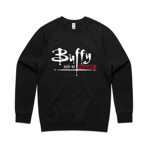 Buffy Made Me Queer Jumper by Lonely Kids Club. All clothing from our T-shirts to our shorts and hoodies are ethically made, and printed packed and shipped from Sydney.