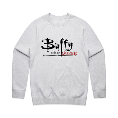 Buffy Made Me Queer Jumper by Lonely Kids Club. All clothing from our T-shirts to our shorts and hoodies are ethically made, and printed packed and shipped from Sydney.