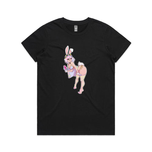 Bunny Girl Tee by Lonely Kids Club. All clothing from our T-shirts to our shorts and hoodies are ethically made, and printed packed and shipped from Sydney.