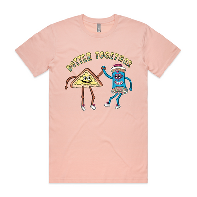 Butter Together Tee by Lonely Kids Club. All clothing from our T-shirts to our shorts and hoodies are ethically made, and printed packed and shipped from Sydney.