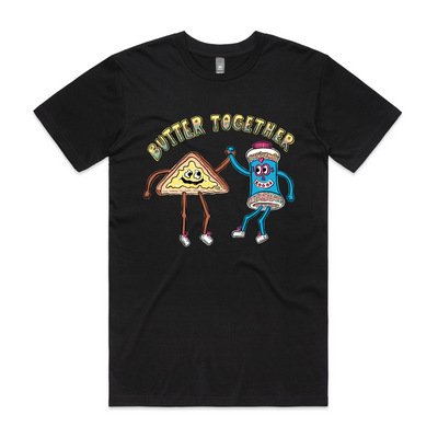 Butter Together Tee by Lonely Kids Club. All clothing from our T-shirts to our shorts and hoodies are ethically made, and printed packed and shipped from Sydney.