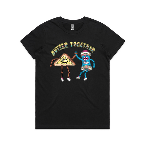 Butter Together Tee by Lonely Kids Club. All clothing from our T-shirts to our shorts and hoodies are ethically made, and printed packed and shipped from Sydney.