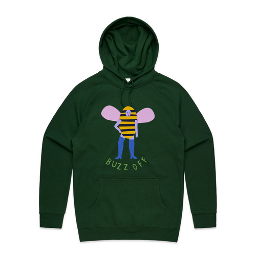 Buzz Off Hoodie by Lonely Kids Club. All clothing from our T-shirts to our shorts and hoodies are ethically made, and printed packed and shipped from Sydney.