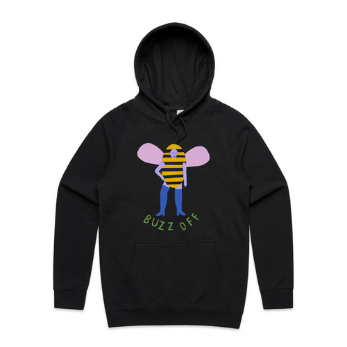 Buzz Off Hoodie by Lonely Kids Club. All clothing from our T-shirts to our shorts and hoodies are ethically made, and printed packed and shipped from Sydney.
