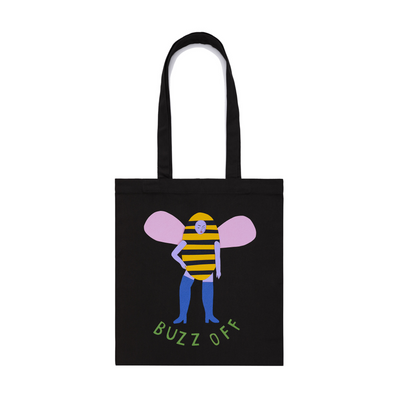 Buzz Off Tote by Lonely Kids Club. All clothing from our T-shirts to our shorts and hoodies are ethically made, and printed packed and shipped from Sydney.