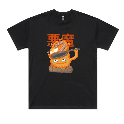 Calcifer Tee by Lonely Kids Club. All clothing from our T-shirts to our shorts and hoodies are ethically made, and printed packed and shipped from Sydney.