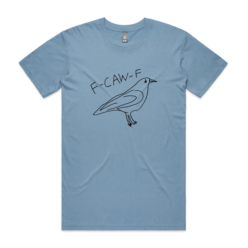 F-Caw-F Tee by Lonely Kids Club. All clothing from our T-shirts to our shorts and hoodies are ethically made, and printed packed and shipped from Sydney.