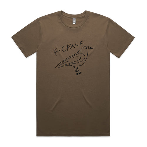 F-Caw-F Tee by Lonely Kids Club. All clothing from our T-shirts to our shorts and hoodies are ethically made, and printed packed and shipped from Sydney.