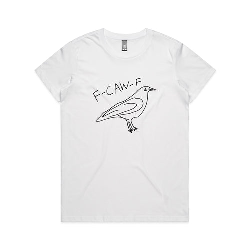 F-Caw-F Tee by Lonely Kids Club. All clothing from our T-shirts to our shorts and hoodies are ethically made, and printed packed and shipped from Sydney.