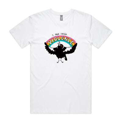 Chosen Violence Tee by Lonely Kids Club. All clothing from our T-shirts to our shorts and hoodies are ethically made, and printed packed and shipped from Sydney.