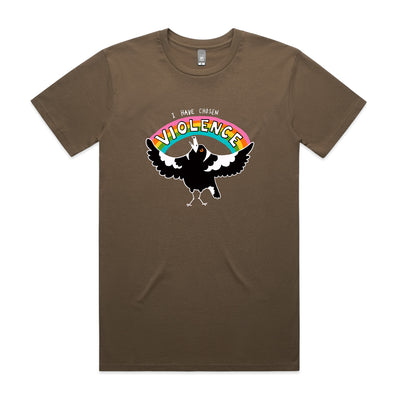 Chosen Violence Tee by Lonely Kids Club. All clothing from our T-shirts to our shorts and hoodies are ethically made, and printed packed and shipped from Sydney.