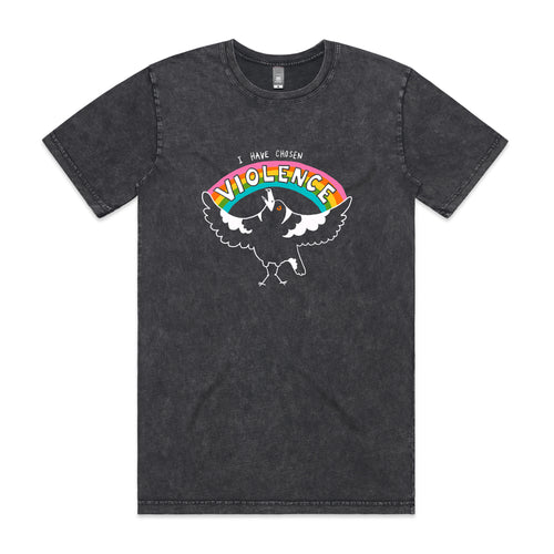 Chosen Violence Tee by Lonely Kids Club. All clothing from our T-shirts to our shorts and hoodies are ethically made, and printed packed and shipped from Sydney.
