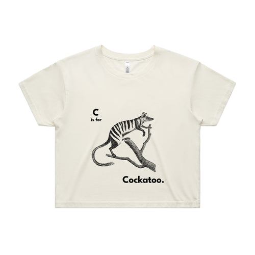 C Is For Cockatoo Tee by Lonely Kids Club. All clothing from our T-shirts to our shorts and hoodies are ethically made, and printed packed and shipped from Sydney.