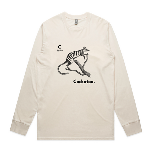 C Is For Cockatoo Tee by Lonely Kids Club. All clothing from our T-shirts to our shorts and hoodies are ethically made, and printed packed and shipped from Sydney.