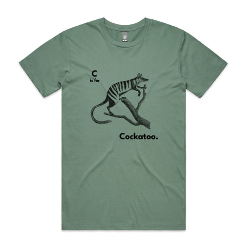 C Is For Cockatoo Tee by Lonely Kids Club. All clothing from our T-shirts to our shorts and hoodies are ethically made, and printed packed and shipped from Sydney.