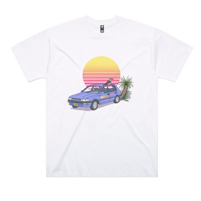 Kookaburra Corolla Tee by Lonely Kids Club. All clothing from our T-shirts to our shorts and hoodies are ethically made, and printed packed and shipped from Sydney.