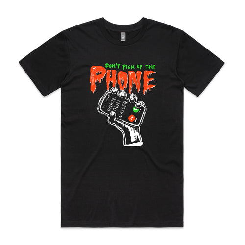 Unknown Caller Tee by Lonely Kids Club. All clothing from our T-shirts to our shorts and hoodies are ethically made, and printed packed and shipped from Sydney.