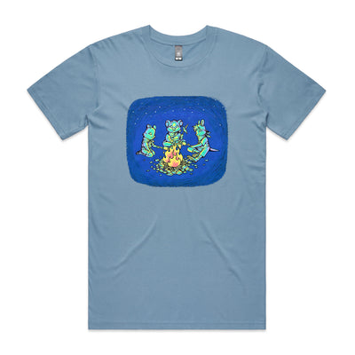 Happy Campers Tee by Lonely Kids Club. All clothing from our T-shirts to our shorts and hoodies are ethically made, and printed packed and shipped from Sydney.